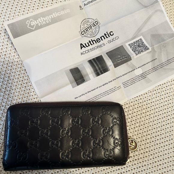 Chocolate Brown Gucci Guccissima Mongram Long Wallet - Picture 2 of 10